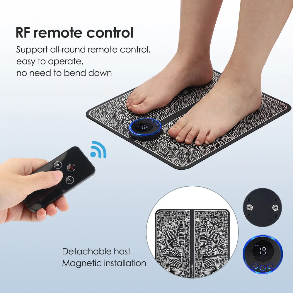 EMS Foot Massager Pad – 8 Modes, 19 Intensity Levels