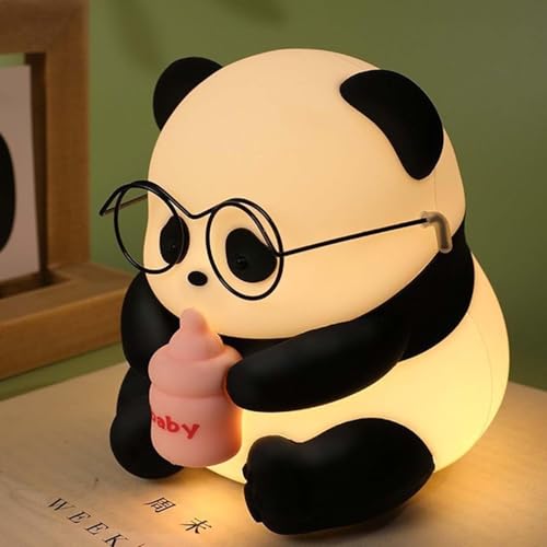 White- Glasses Panda Color Galaxy Star Projector Night Light – 360° Nebula Lamp