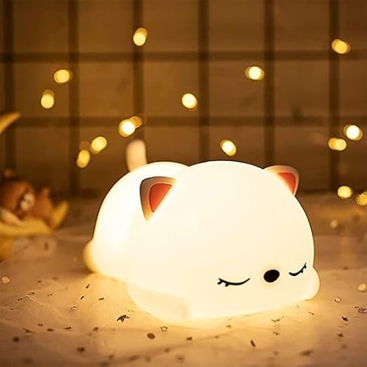 White- Sleeping Cat Lamp Color Galaxy Star Projector Night Light – 360° Nebula Lamp