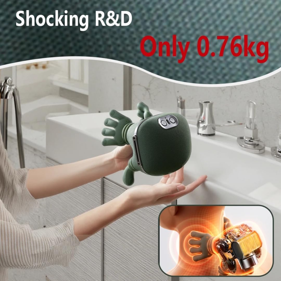 Wireless Heated Neck Massager Pillow – 4D Shiatsu Kneading
