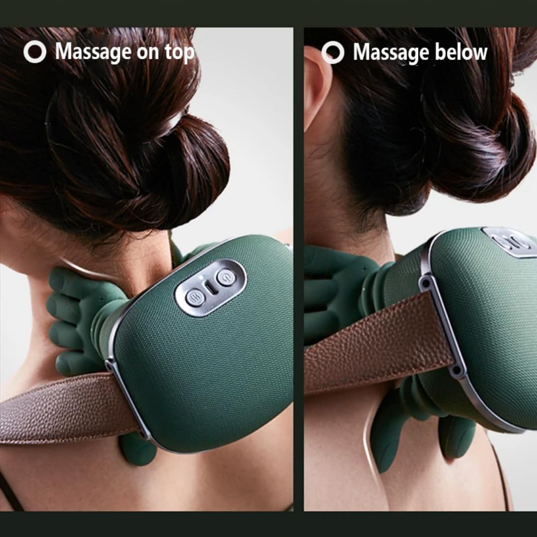 Wireless Heated Neck Massager Pillow – 4D Shiatsu Kneading