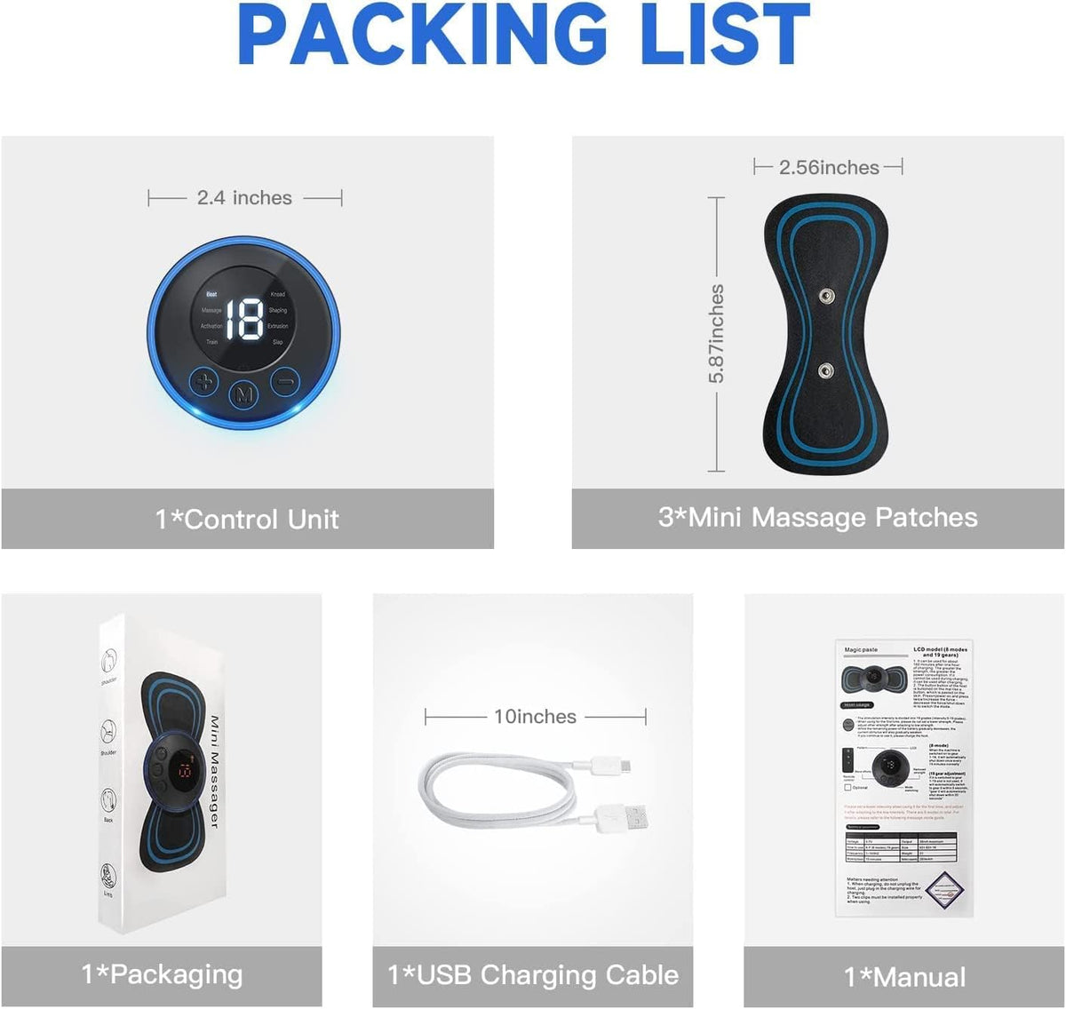 Portable Wireless Body Massager Pad – 8 Modes, 19 Levels