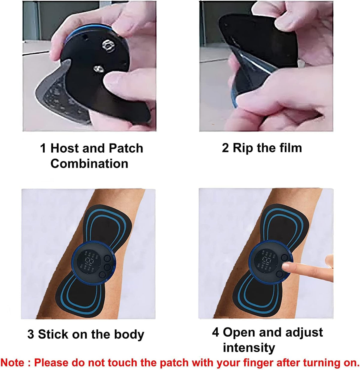 Portable Wireless Body Massager Pad – 8 Modes, 19 Levels