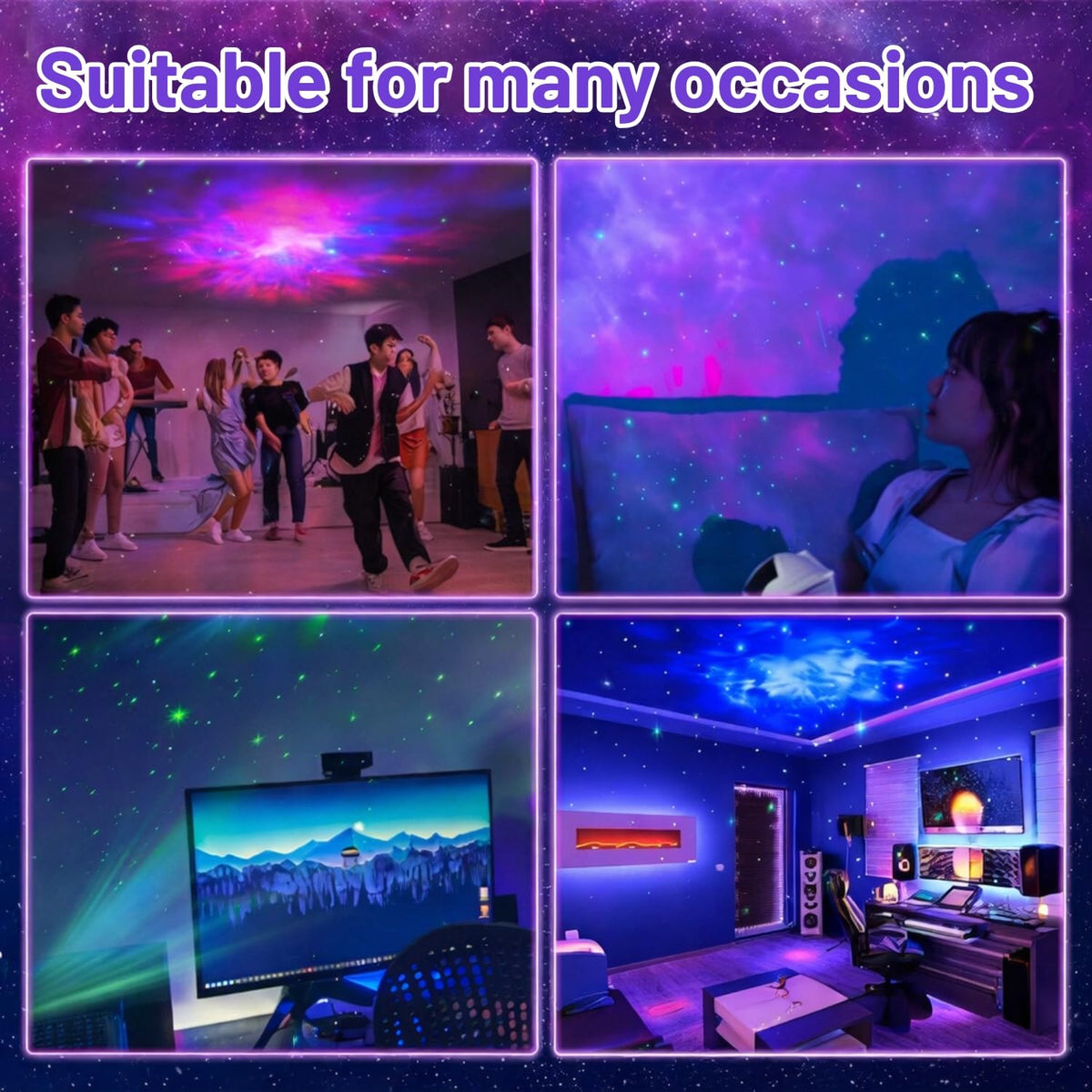 Galaxy Star Projector Night Light – 360° Nebula Lamp
