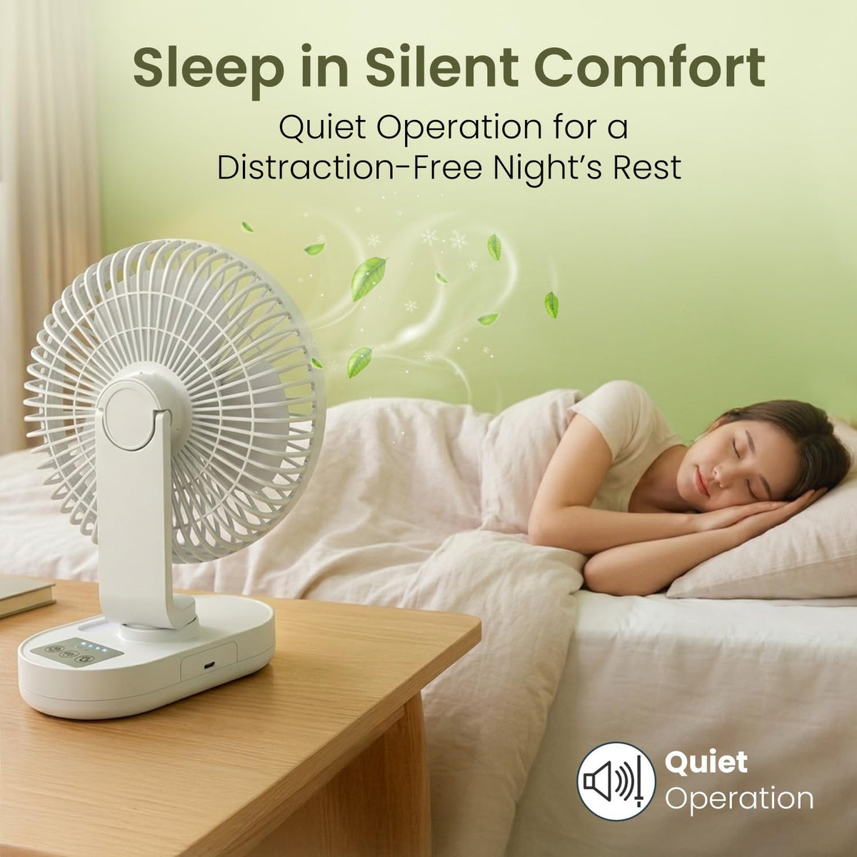 Portable Rechargeable Desk Fan With Oscillation & Tilt
