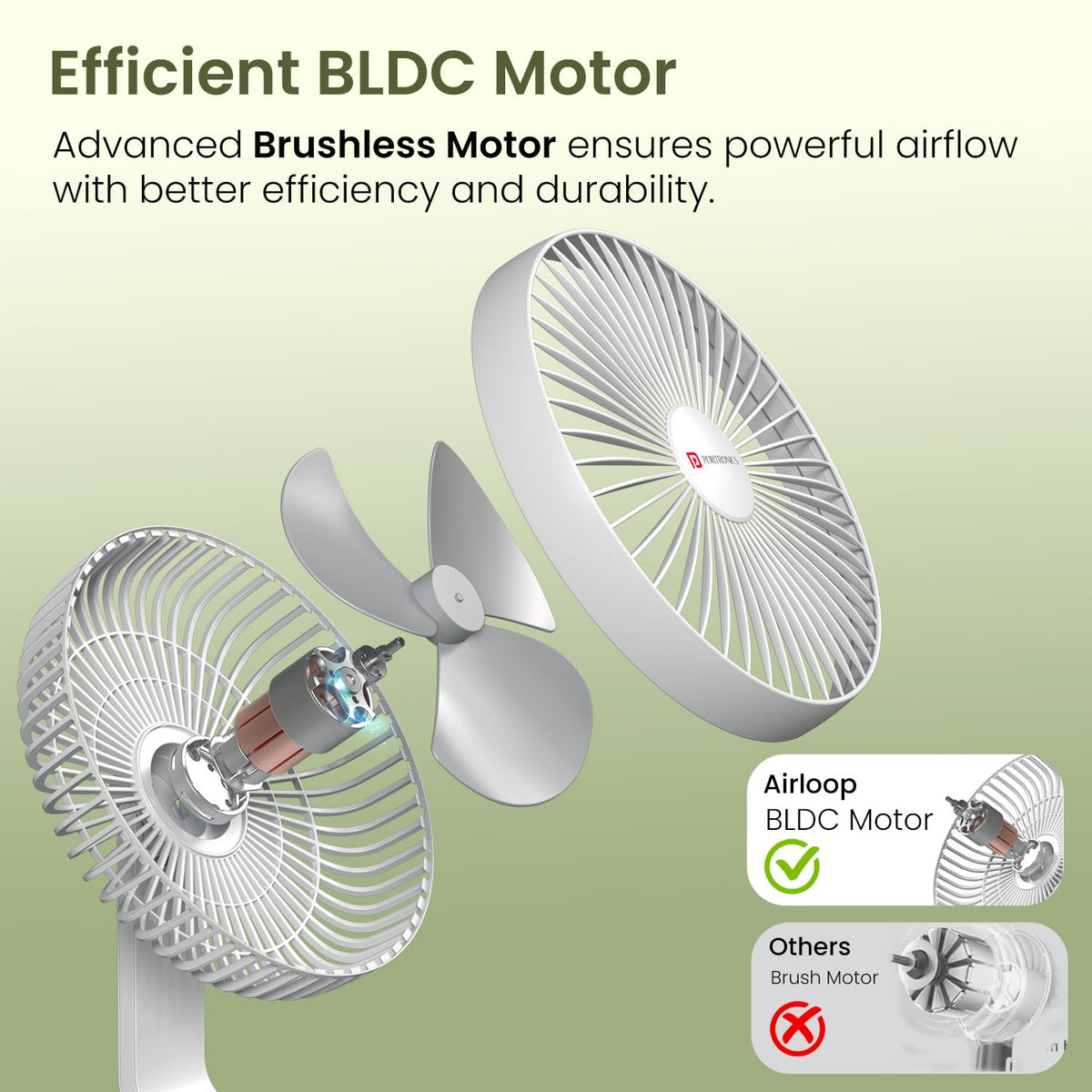 Portable Rechargeable Desk Fan With Oscillation & Tilt