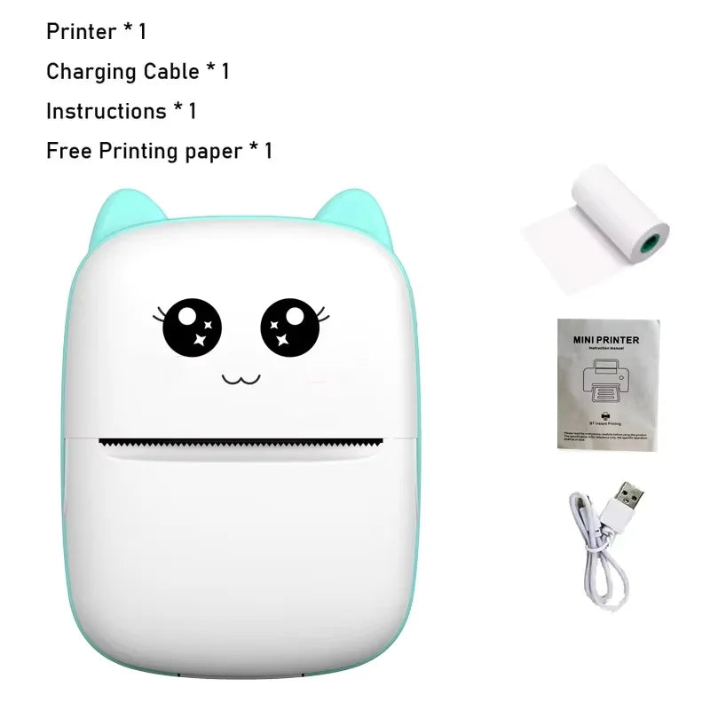 Blue color Portable Bluetooth Thermal Photo Printer 58 mm