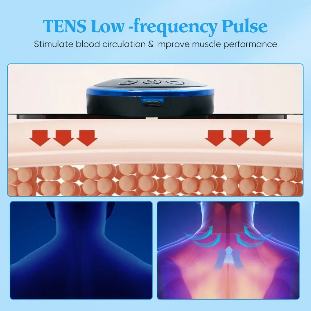 EMS Electric Neck Massager Patch – 8 Modes, 19 Levels