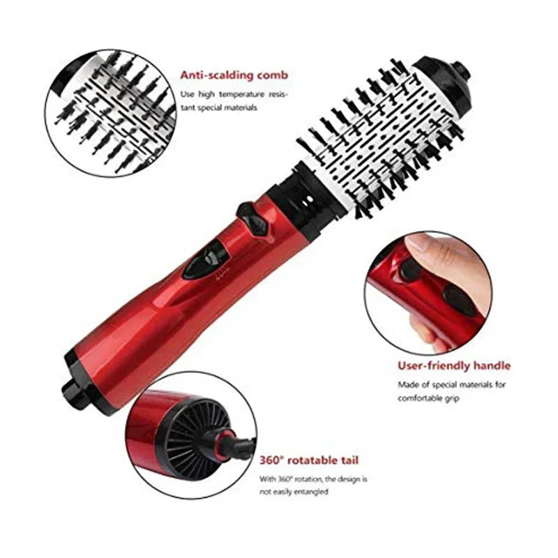 3-in-1 Hot Air Brush Hair Styler With Negative Ions