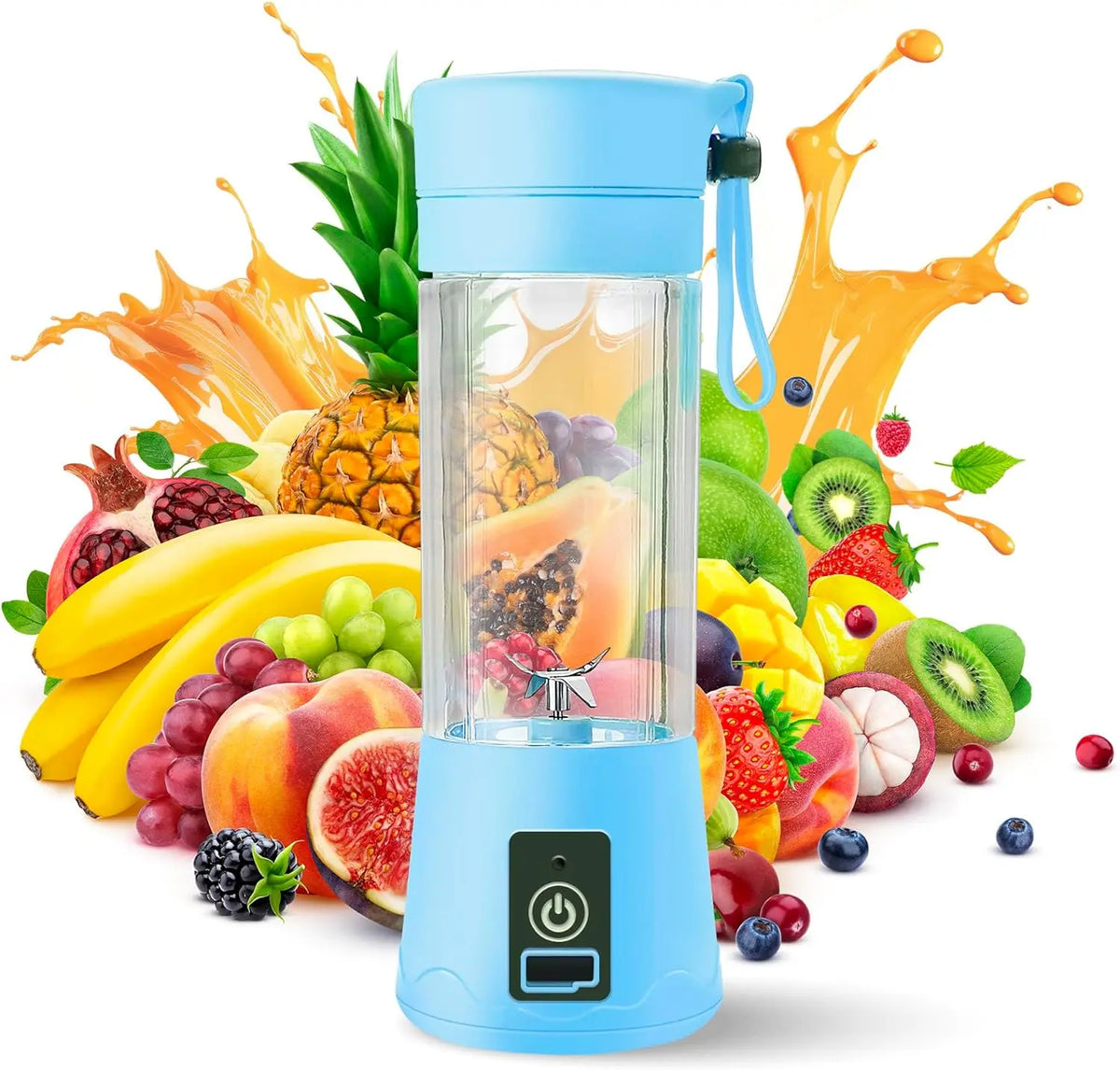 blue Color Portable USB Mini Blender – Rechargeable Smoothie Maker