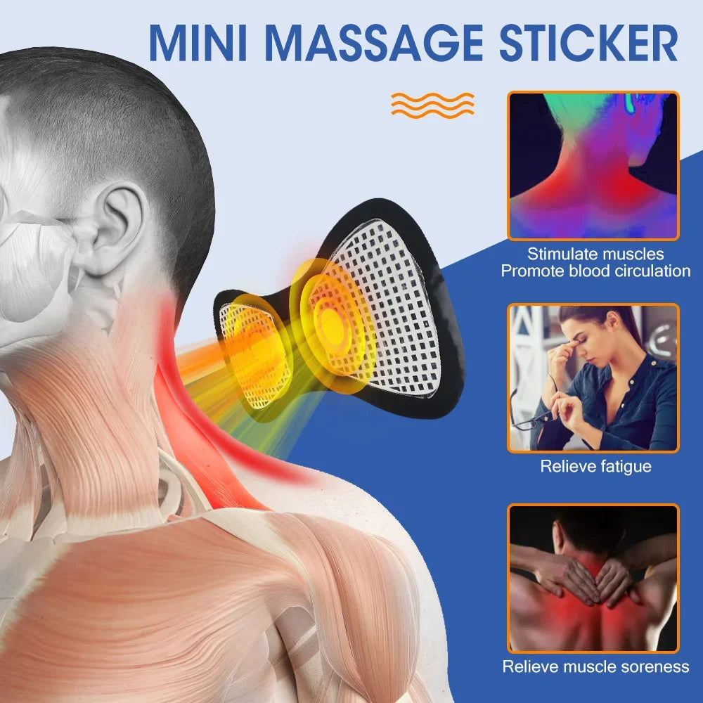 EMS Electric Neck Massager Patch – 8 Modes, 19 Levels
