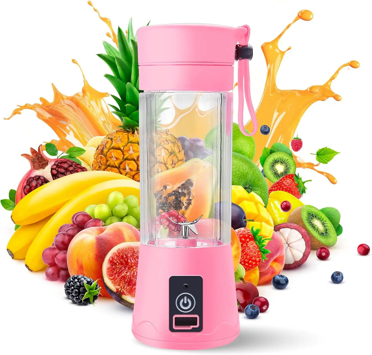 pink Color Portable USB Mini Blender – Rechargeable Smoothie Maker