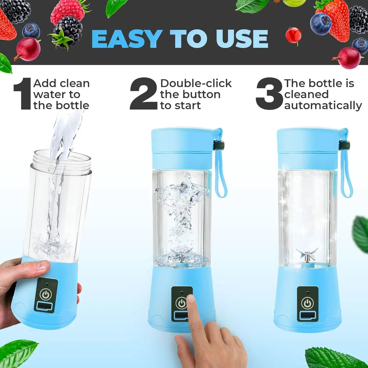 Portable USB Mini Blender – Rechargeable Smoothie Maker