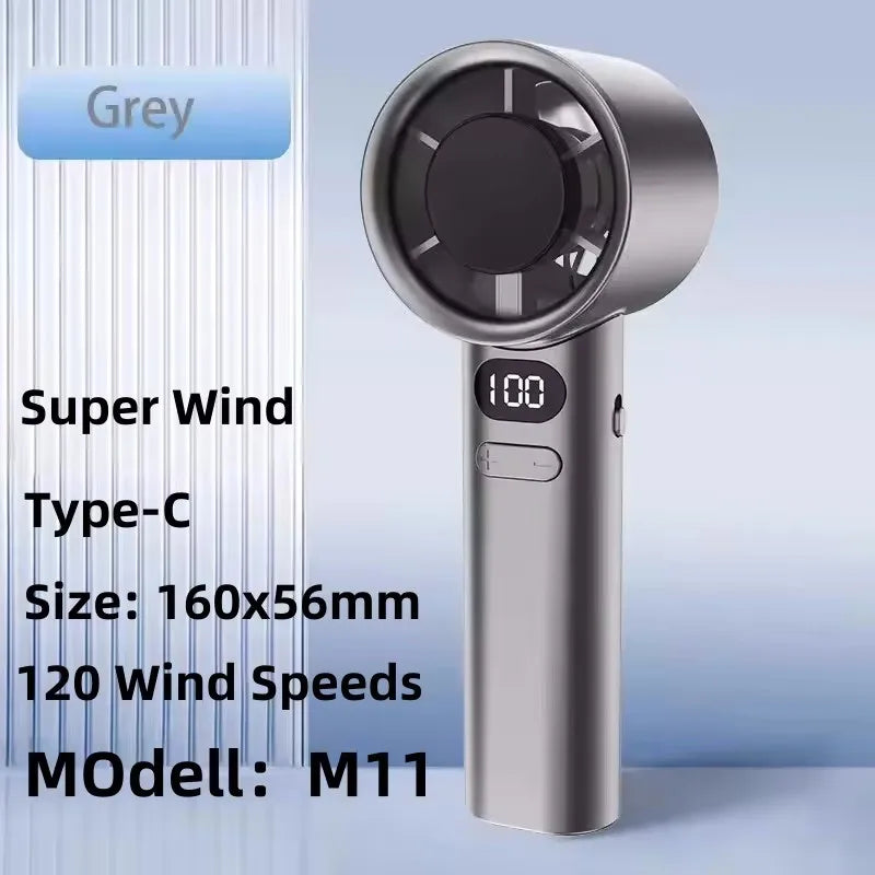 M11 gray Color 8000mAh Bladeless Neck Fan With LED Display