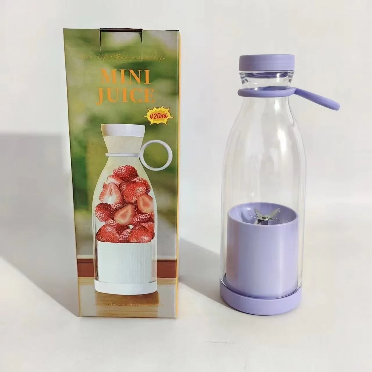 Purple Color Portable USB Juicer Cup 420 ml – Rechargeable Mini Blender