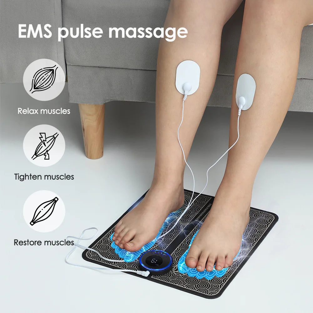 EMS Foot Massager Pad – 8 Modes, 19 Intensity Levels