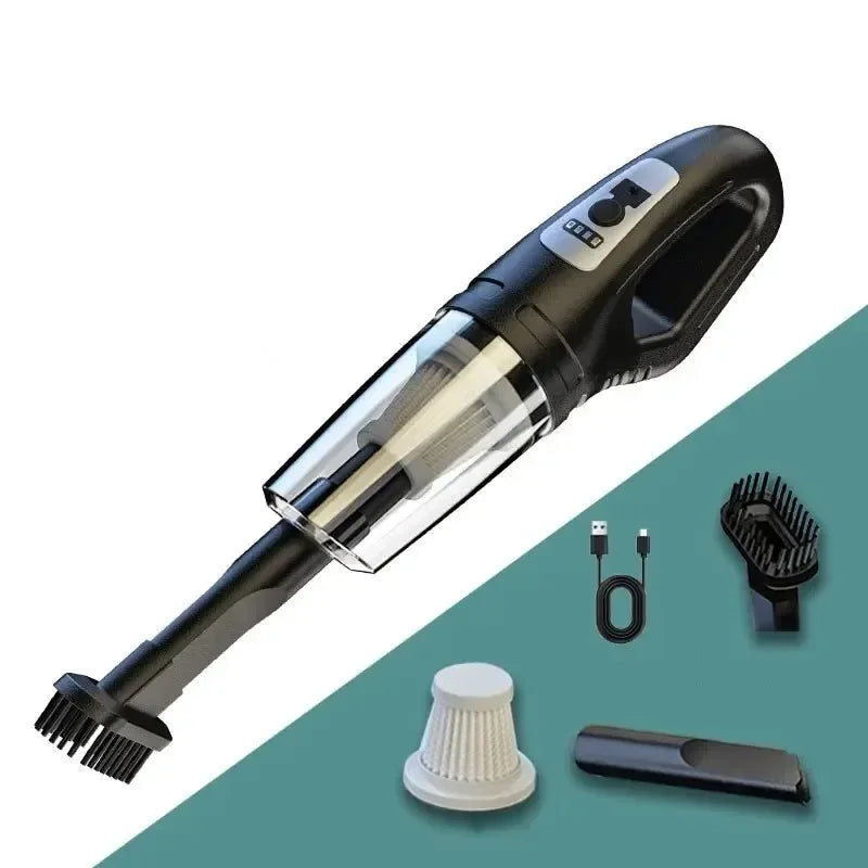 black Color Cordless Car Vacuum Cleaner USB Rechargeable 120W Suction