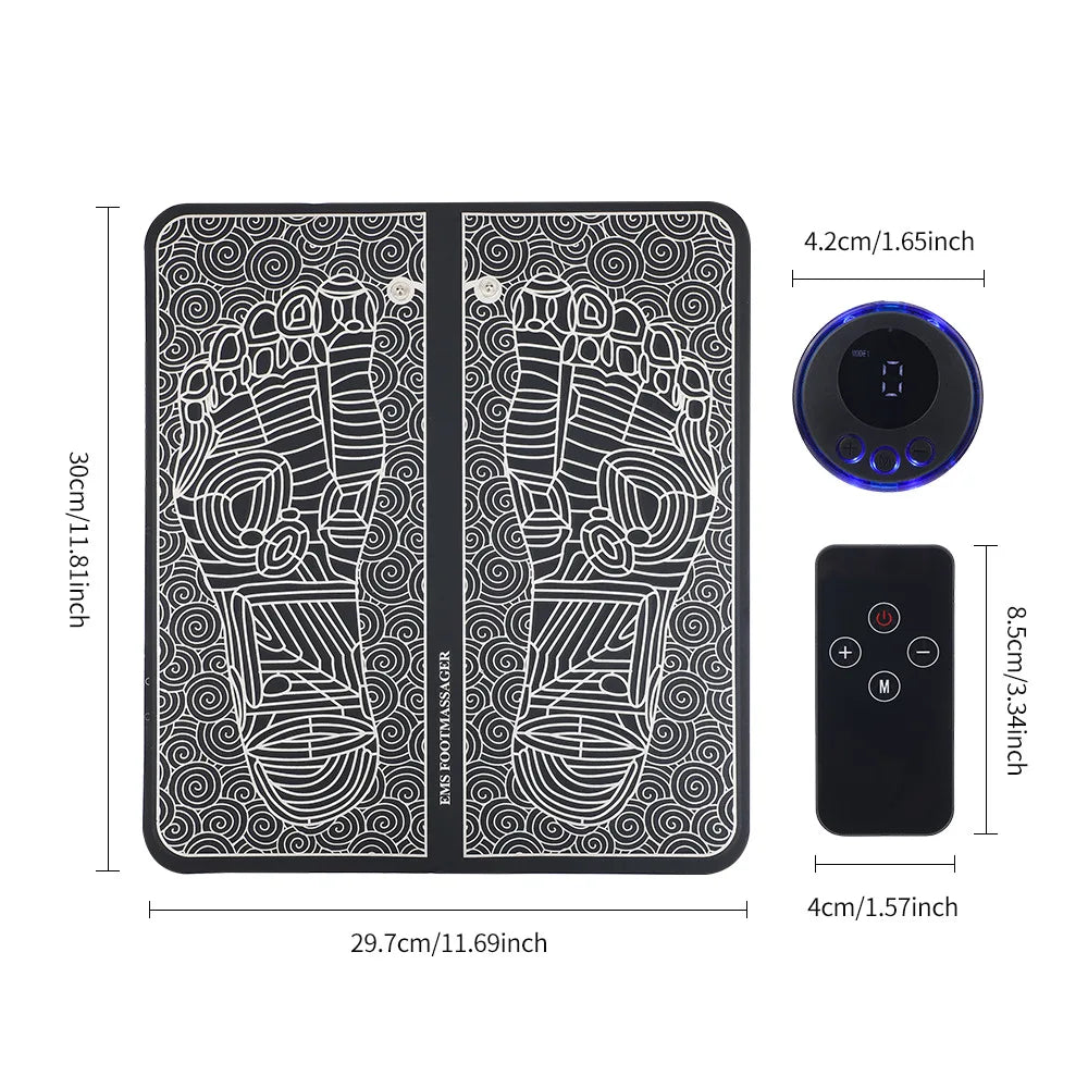 EMS Foot Massager Pad – 8 Modes, 19 Intensity Levels