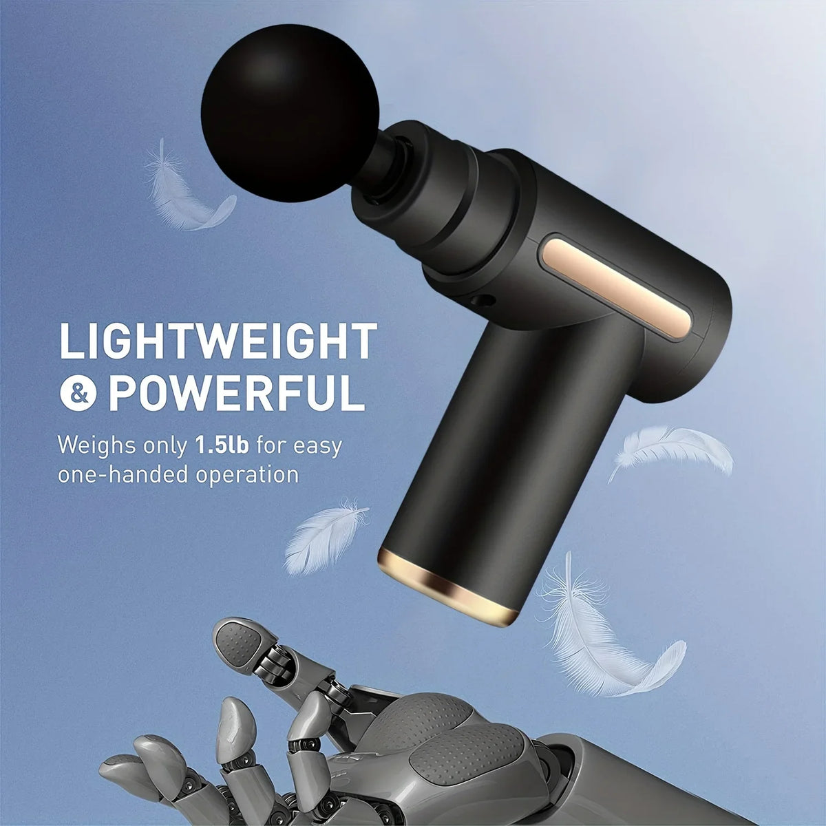 Portable Massage Gun With LED Touch Screen, 4 Heads