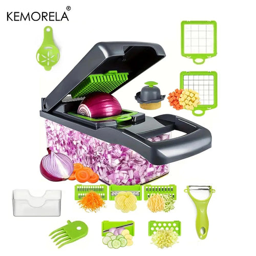 14-in-1 Vegetable Chopper Slicer With Stainless Steel Blades