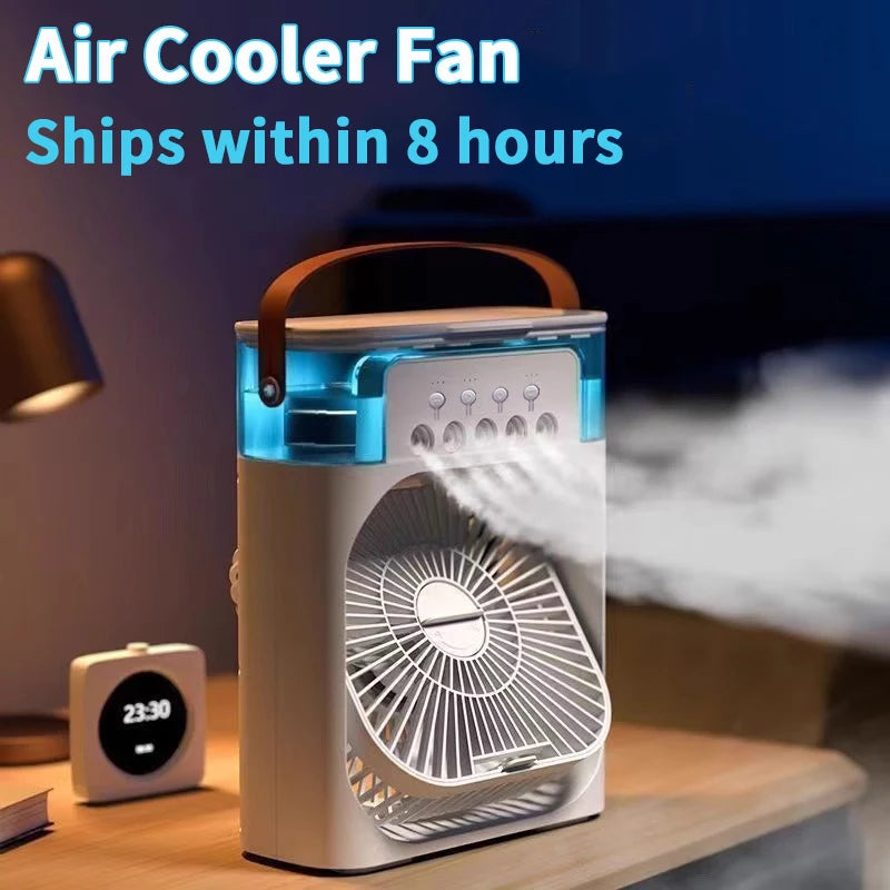 Mini USB Air Cooler Fan With Humidifier And LED Light