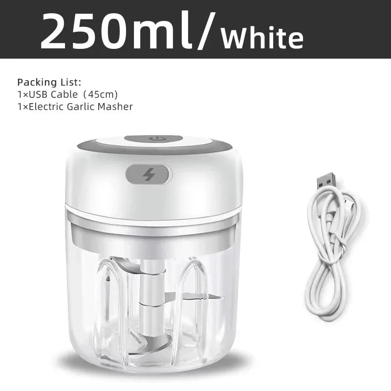 Mini Electric Food Chopper 250 ml USB Rechargeable
