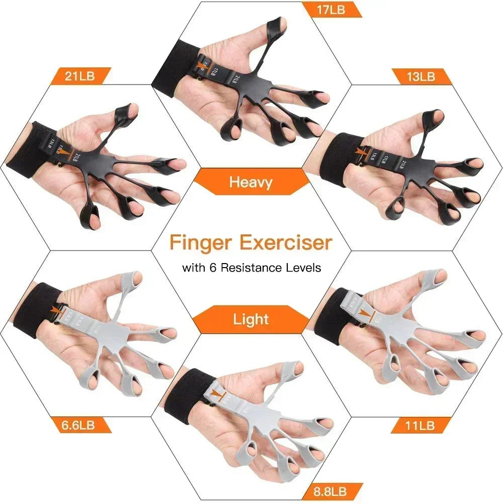 Silicone Hand Grip Strengthener Finger Exerciser Set