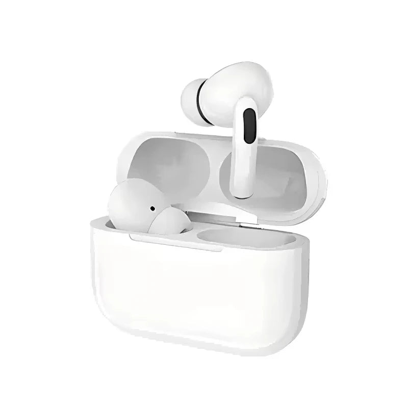 white Color Wireless Bluetooth Earbuds With Mic – Noise Cancelling