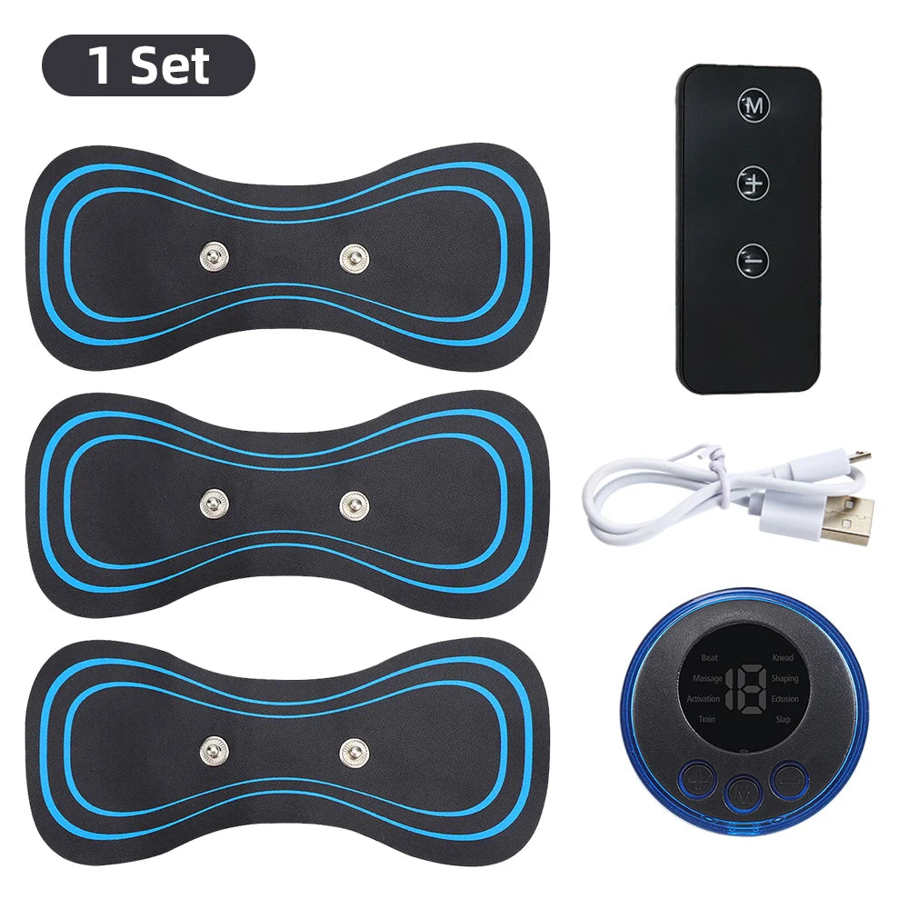 04 remote control Color EMS Electric Neck Massager Patch – 8 Modes, 19 Levels