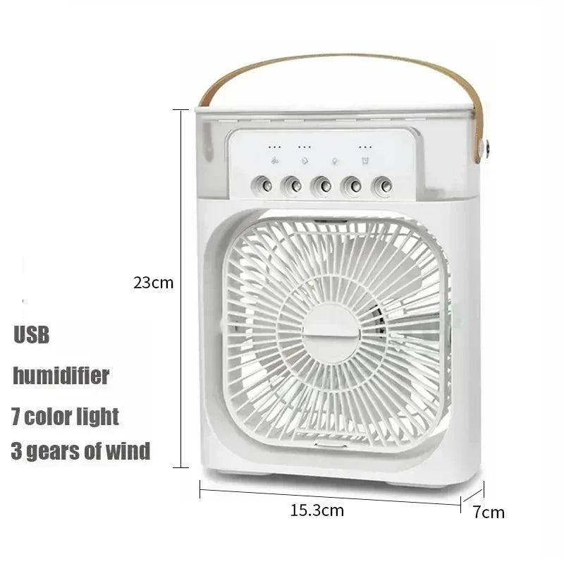 Mini USB Air Cooler Fan With Humidifier And LED Light