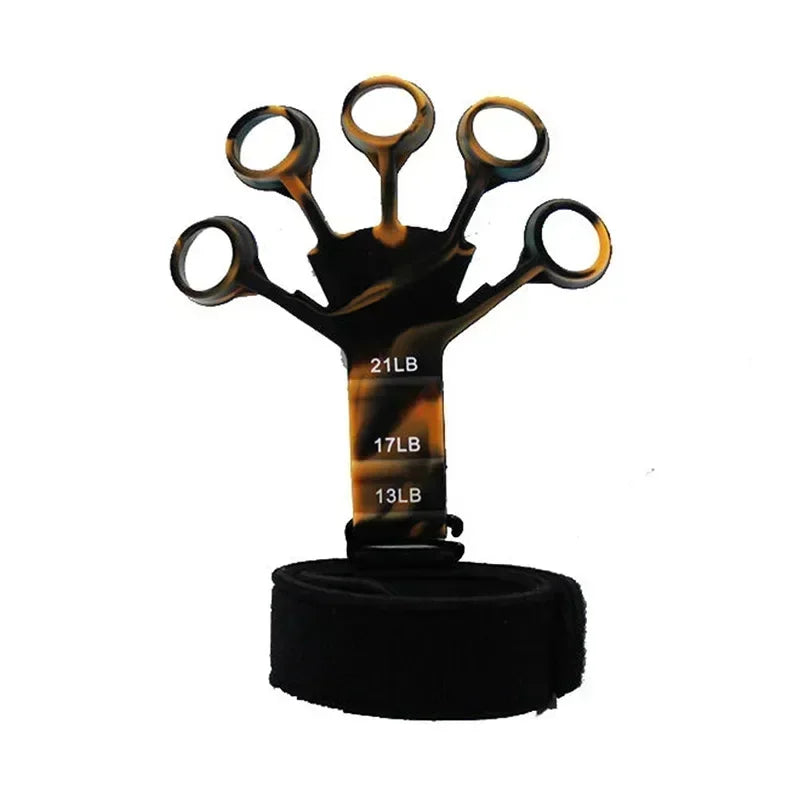 orange-1pc Color Silicone Hand Grip Strengthener Finger Exerciser Set