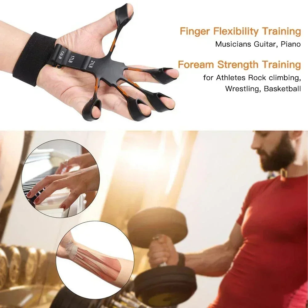 Silicone Hand Grip Strengthener Finger Exerciser Set
