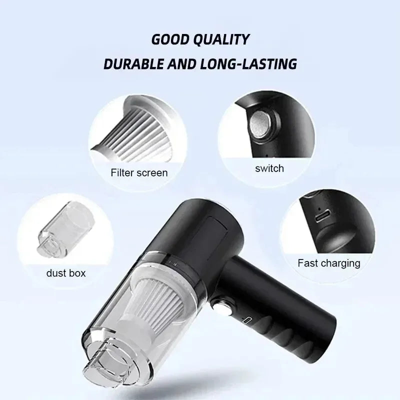 Cordless Handheld Car Vacuum Cleaner – 120W Strong Suction