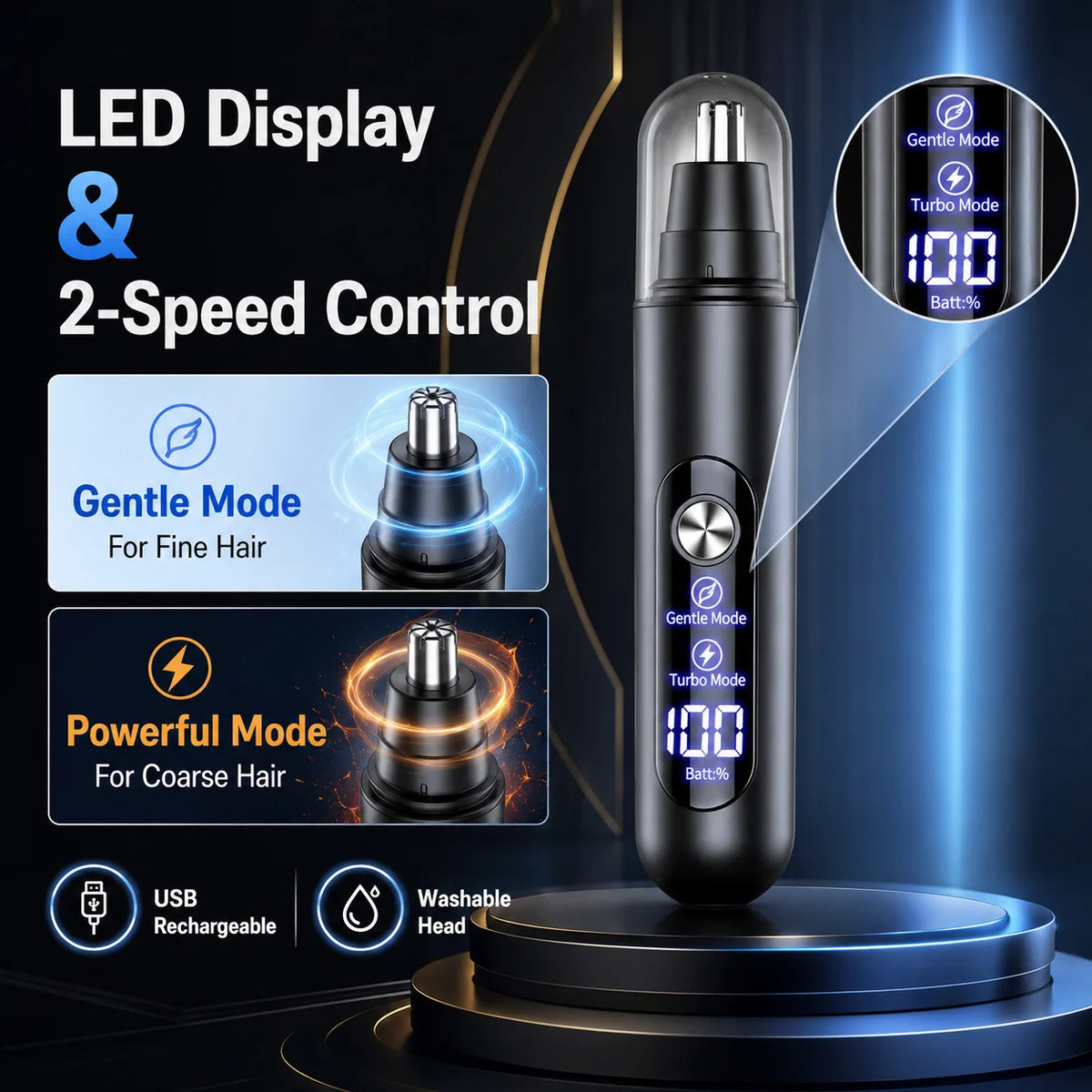 Rechargeable Electric Nose Hair Trimmer – Painless Grooming