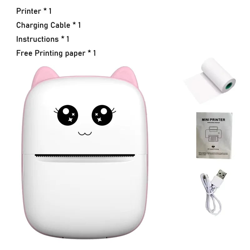 Pink color Portable Bluetooth Thermal Photo Printer 58 mm