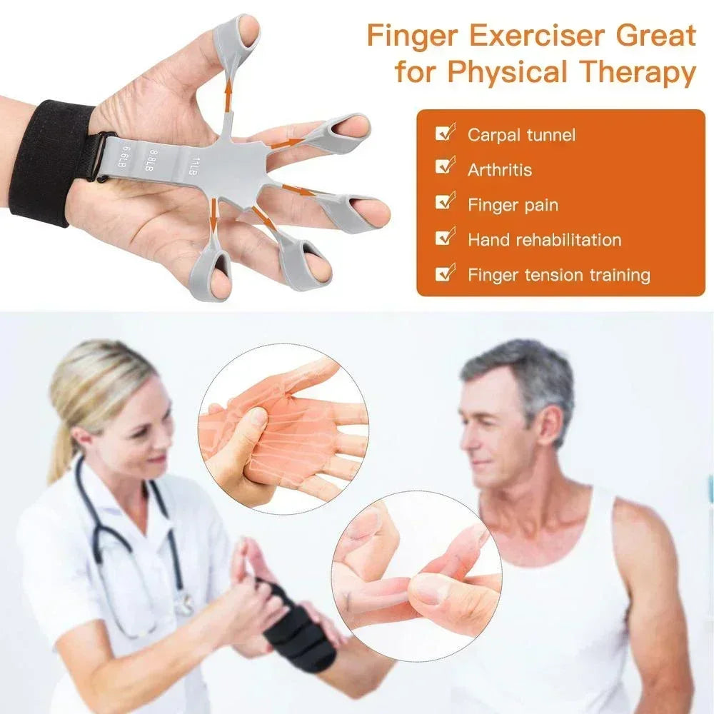 Silicone Hand Grip Strengthener Finger Exerciser Set