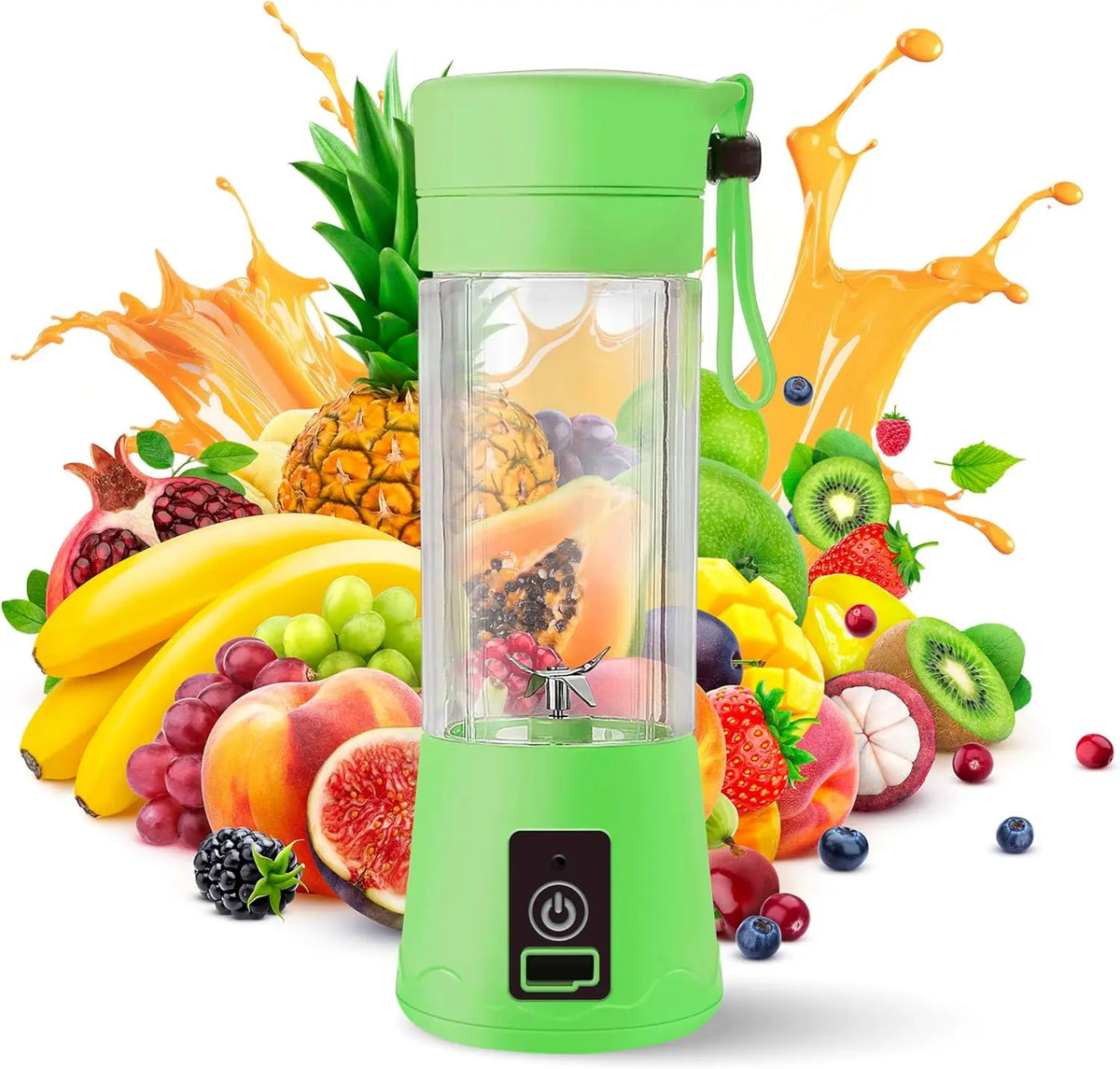 green Color Portable USB Mini Blender – Rechargeable Smoothie Maker
