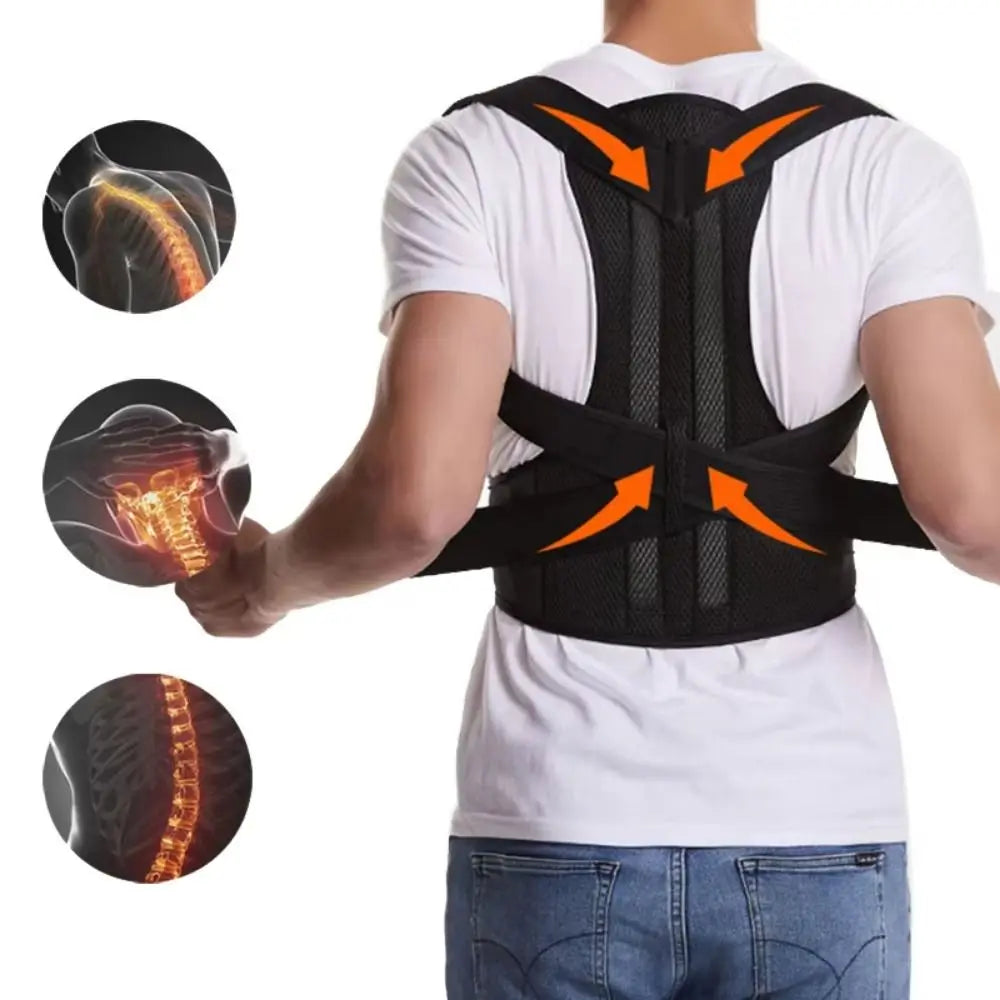 Adjustable Back Posture Corrector Brace With Waist Support