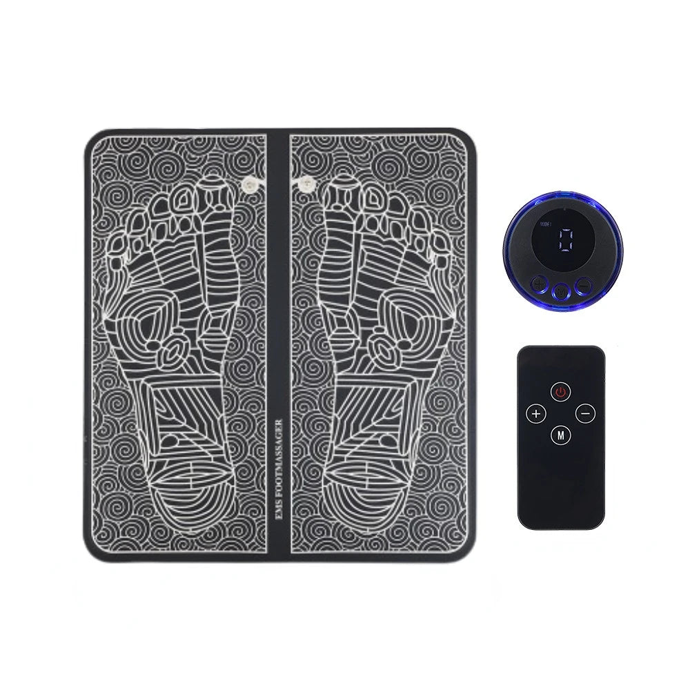 Upgraded version Color EMS Foot Massager Pad – 8 Modes, 19 Intensity Levels