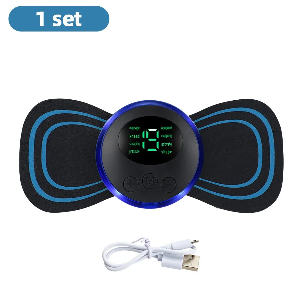 01 suit Color EMS Electric Neck Massager Patch – 8 Modes, 19 Levels