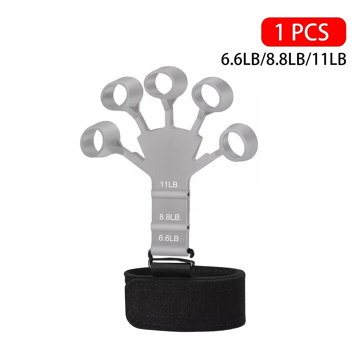 gray-1pc Color Silicone Hand Grip Strengthener Finger Exerciser Set