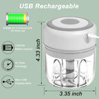 Mini Electric Food Chopper 250 ml USB Rechargeable